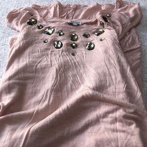Kismet X-Large pink teeshirt with bling on the front, nice side slits at bottom